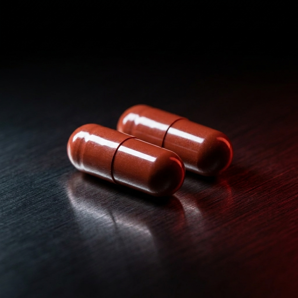 Two Erojan capsules in an open palm