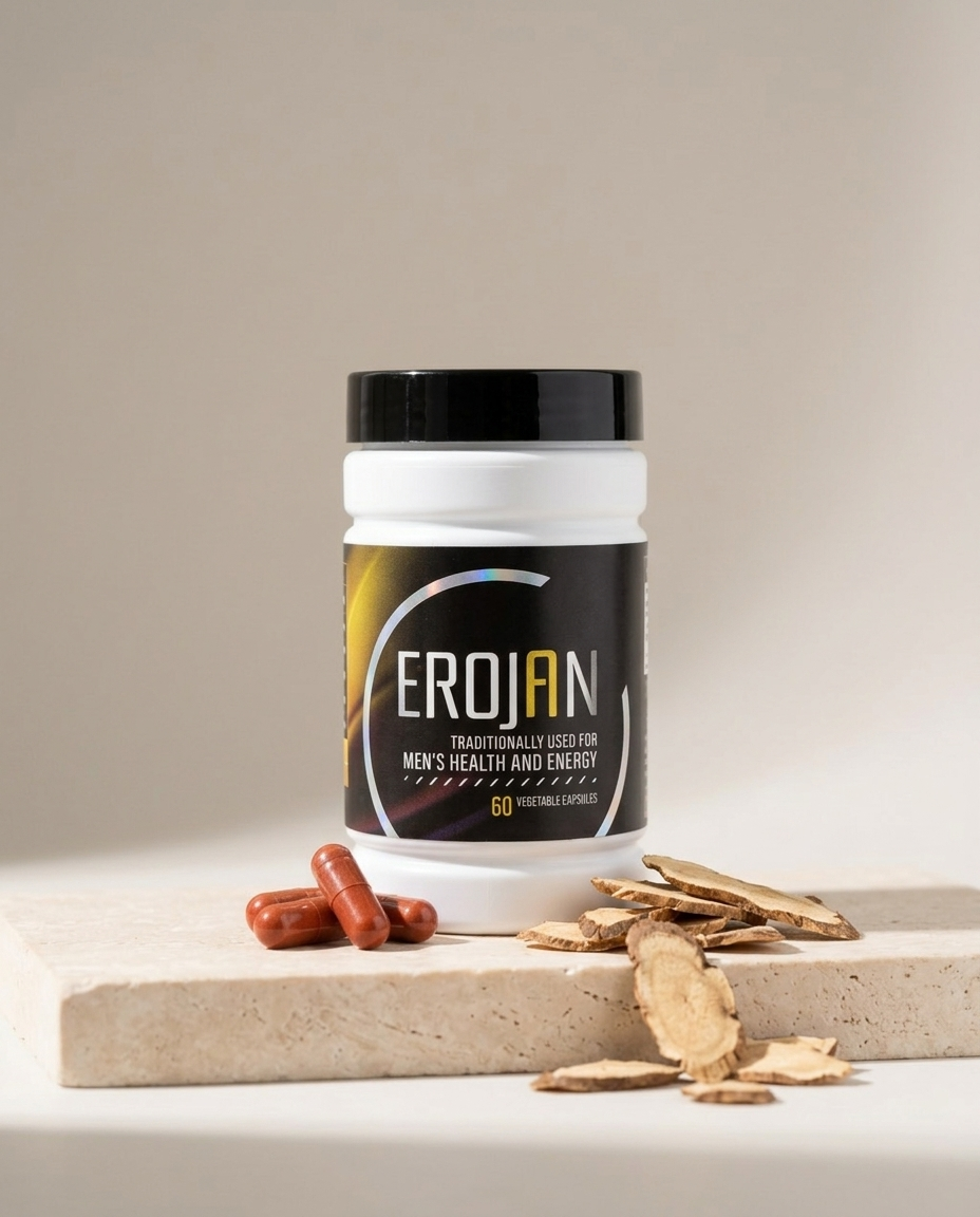 Erojan jar with capsules and tongkat root